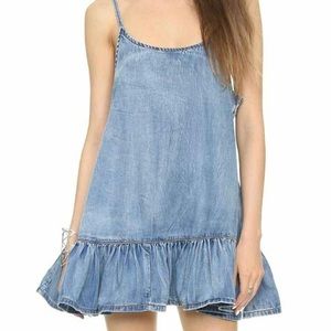 One Teaspoon pinkie denim mini ruffle hem cobain small